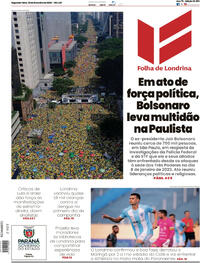 Capa do jornal Folha Londrina 26/02/2024