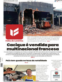 Capa do jornal Folha Londrina 28/03/2024