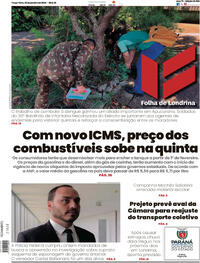Capa do jornal Folha Londrina 30/01/2024