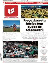 Capa do jornal Folha Londrina 01/05/2025
