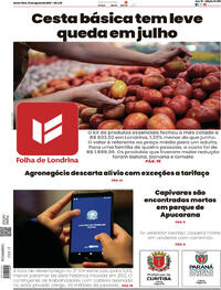Capa do jornal Folha Londrina 01/08/2025
