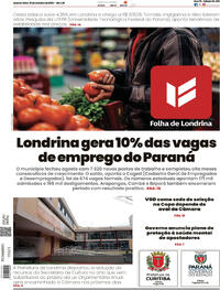 Capa do jornal Folha Londrina 01/10/2025
