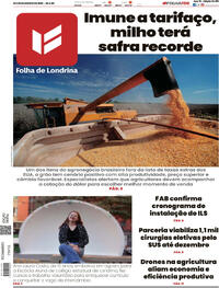 Capa do jornal Folha Londrina 02/08/2025