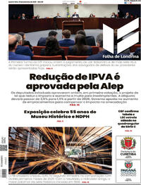 Capa do jornal Folha Londrina 03/09/2025