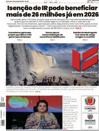 Capa do jornal Folha Londrina 03/10/2025
