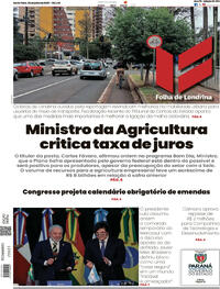 Capa do jornal Folha Londrina 04/07/2025