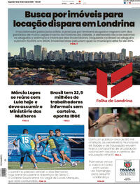 Capa do jornal Folha Londrina 05/05/2025