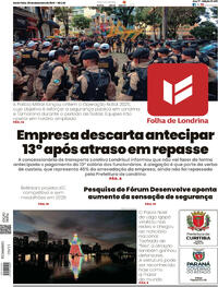Capa do jornal Folha Londrina 05/12/2025