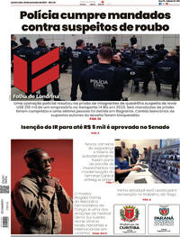 Capa do jornal Folha Londrina 06/11/2025