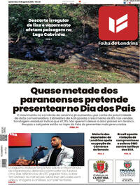 Capa do jornal Folha Londrina 07/08/2025