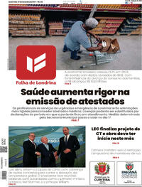 Capa do jornal Folha Londrina 07/11/2025