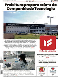 Capa do jornal Folha Londrina 08/07/2025