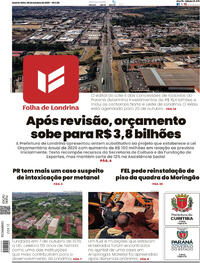 Capa do jornal Folha Londrina 08/10/2025