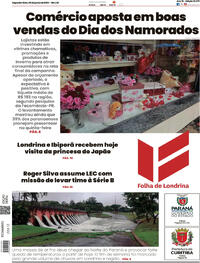 Capa do jornal Folha Londrina 09/06/2025