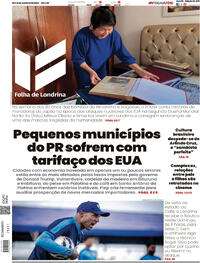 Capa do jornal Folha Londrina 09/08/2025