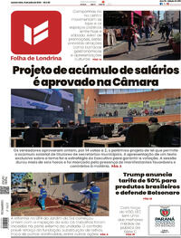Capa do jornal Folha Londrina 10/07/2025