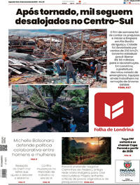 Capa do jornal Folha Londrina 10/11/2025