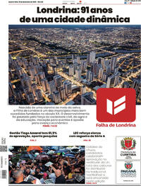 Capa do jornal Folha Londrina 10/12/2025