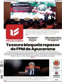 Capa do jornal Folha Londrina 11/09/2025