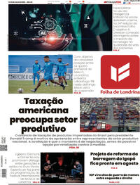Capa do jornal Folha Londrina 12/07/2025