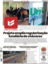 Capa do jornal Folha Londrina 12/08/2025