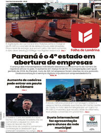 Capa do jornal Folha Londrina 13/05/2025