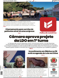 Capa do jornal Folha Londrina 14/05/2025
