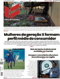 Capa do jornal Folha Londrina 14/06/2025