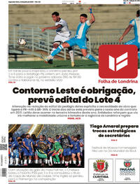 Capa do jornal Folha Londrina 14/07/2025