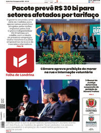 Capa do jornal Folha Londrina 14/08/2025