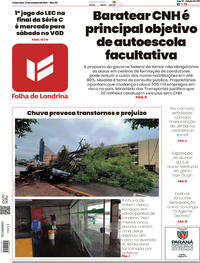 Capa do jornal Folha Londrina 14/10/2025
