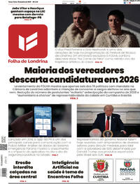 Capa do jornal Folha Londrina 15/07/2025