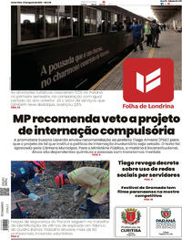 Capa do jornal Folha Londrina 15/08/2025