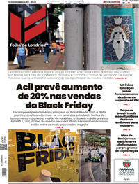 Capa do jornal Folha Londrina 15/11/2025