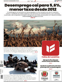 Capa do jornal Folha Londrina 17/09/2025