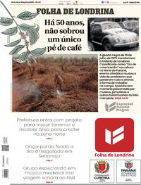 Capa do jornal Folha Londrina 18/07/2025