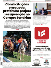 Capa do jornal Folha Londrina 18/08/2025