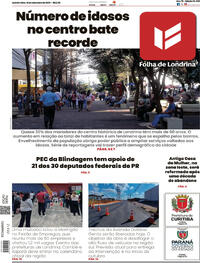 Capa do jornal Folha Londrina 18/09/2025