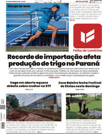 Capa do jornal Folha Londrina 18/10/2025