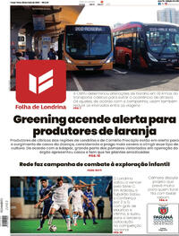 Capa do jornal Folha Londrina 20/05/2025