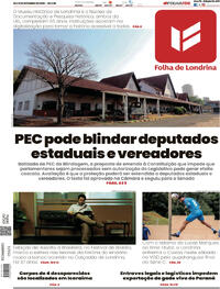 Capa do jornal Folha Londrina 20/09/2025