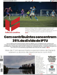 Capa do jornal Folha Londrina 21/07/2025