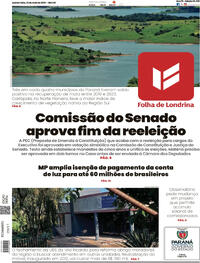 Capa do jornal Folha Londrina 22/05/2025