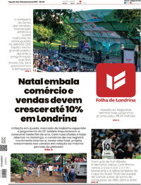 Capa do jornal Folha Londrina 22/12/2025