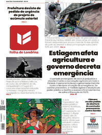 Capa do jornal Folha Londrina 23/05/2025