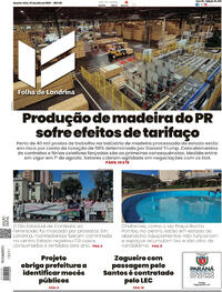 Capa do jornal Folha Londrina 23/07/2025