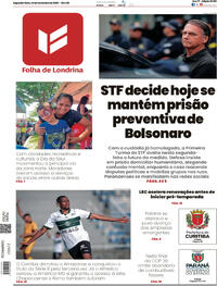 Capa do jornal Folha Londrina 24/11/2025
