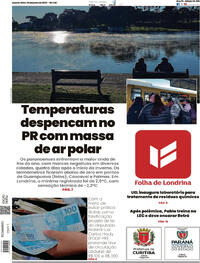 Capa do jornal Folha Londrina 25/06/2025