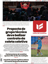 Capa do jornal Folha Londrina 26/04/2025