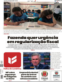Capa do jornal Folha Londrina 26/08/2025